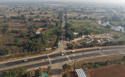 Aerial view of the Regional Ring Road corridor